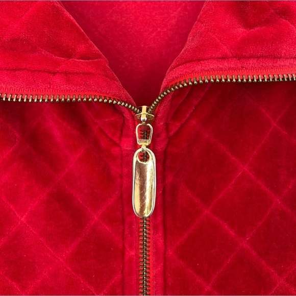 Vintage Quilted Velour Lingerie Nordstrom L Red Gold - Picture 5 of 16
